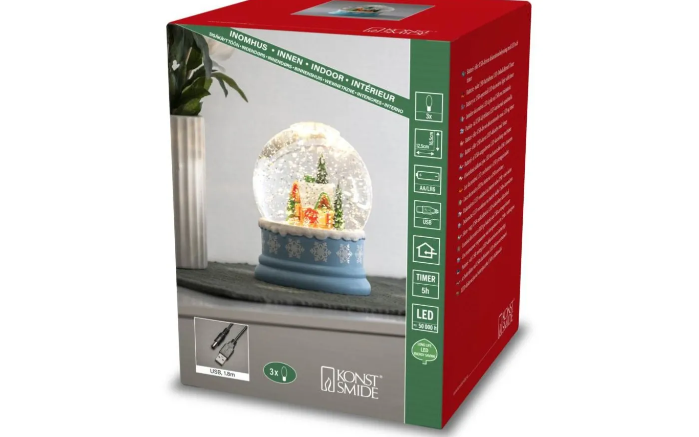 Frostnatt Batteridriven Vattenfylld lykta Nordpolen