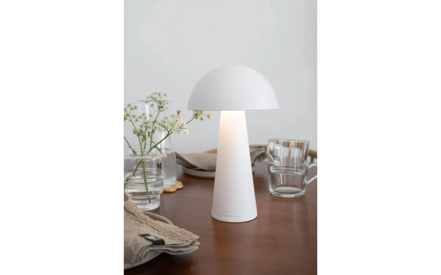 Uppladdningsbara Lampor Utomhus|Uppladdningsbara Lampor Utomhus<Markslojd Fungi Uppladdningsbar Bordslampa Vit IP44