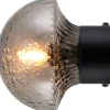 Badrumslampor Vägg|Badrumslampor Tak<Globen Lighting Fungo Vägglampa/Plafond 16cm Rök/Svart IP44