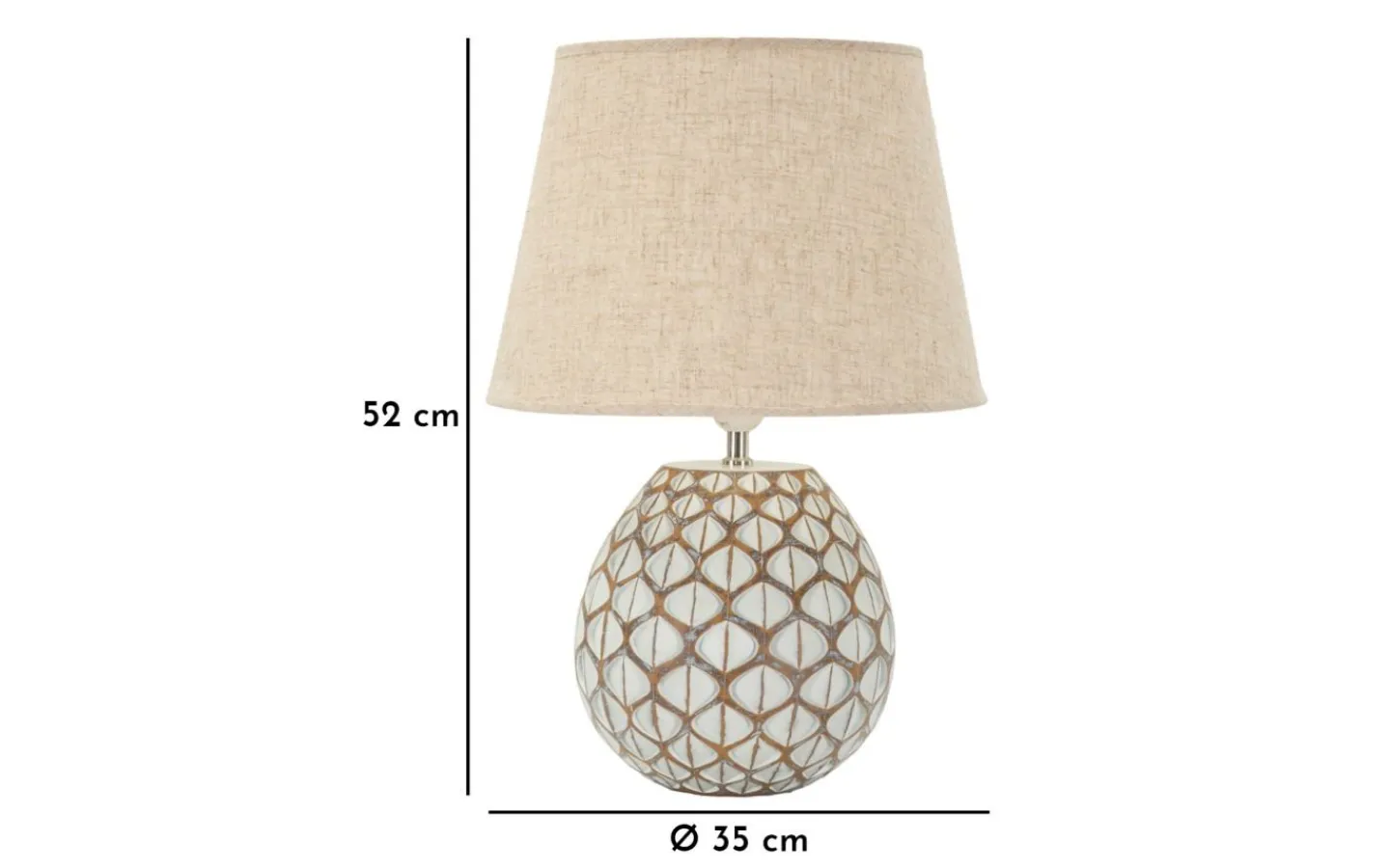 Bordslampor<Mauro Ferretti Gala Bordslampa 52cm Vit/Beige
