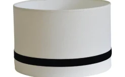 Cylinder Lampskärmar<Hallbergs Galaxy Cylinder Lampskärm Hög Ø32cm Offwhite Black Ribbon