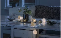 Garn Batteridriven Ljusslinga 1,8m Vit/Grå/Svart