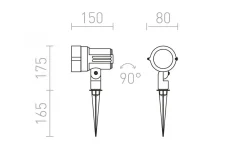 Rendl Gary Markspot på spjut Grå 230V LED 10W IP65 3000K* Markbelysning