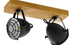 Takspot Med 2 Lampor<Eglo Gatebeck Takspotlight 36cm 2L Trä/Svart