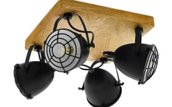 Eglo Gatebeck Takspotlight 30cm 4L Trä/Svart* Takspot Med Minst 4 Lampor