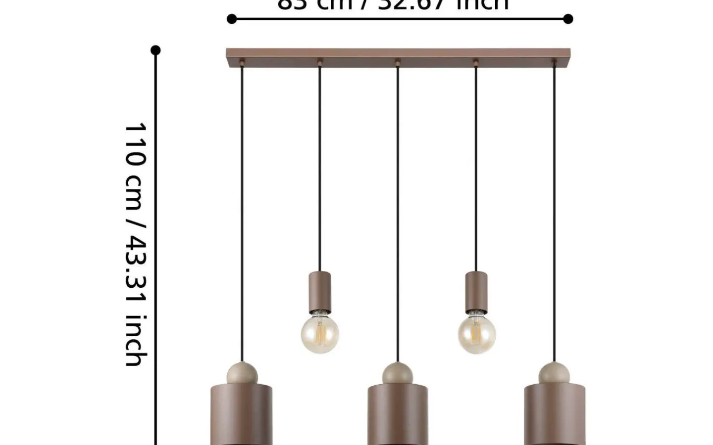 Eglo Gazzola Taklampa 51cm Brun* Avlånga Taklampor