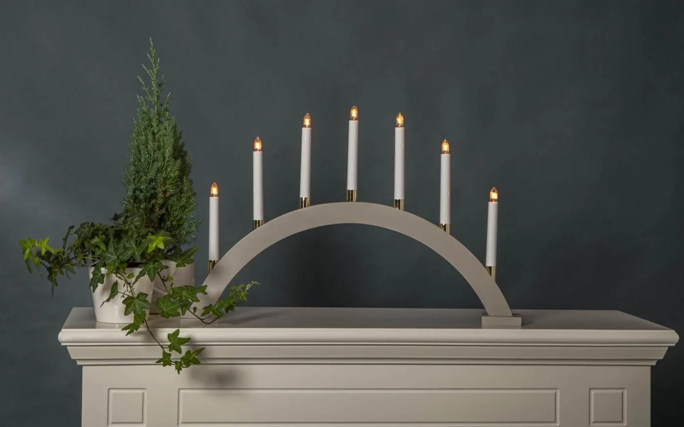 Gillian Adventsljusstake Båge Beige 40cm