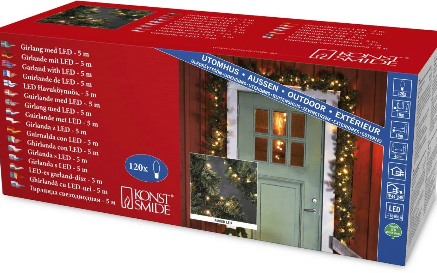 Konstsmide Girlang LED 5m Grön IP44* Girlanger