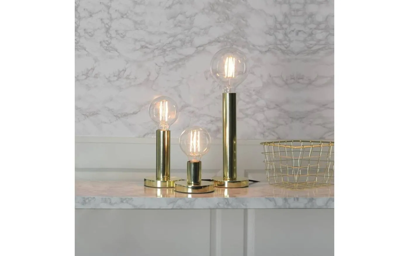 Glans Bordslampa 8,5cm E27 Mässing