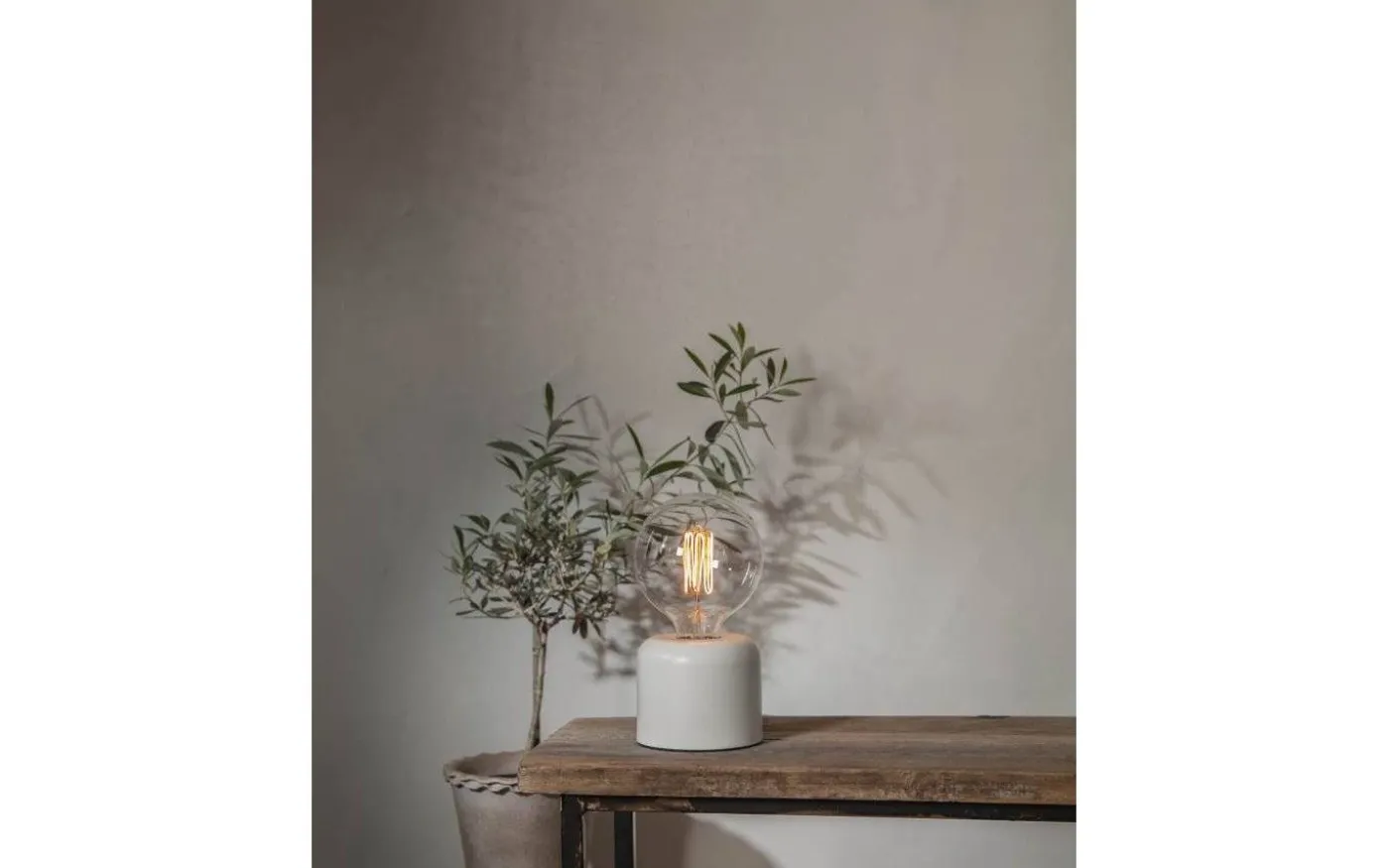 Glans Bordslampa 10cm Vit