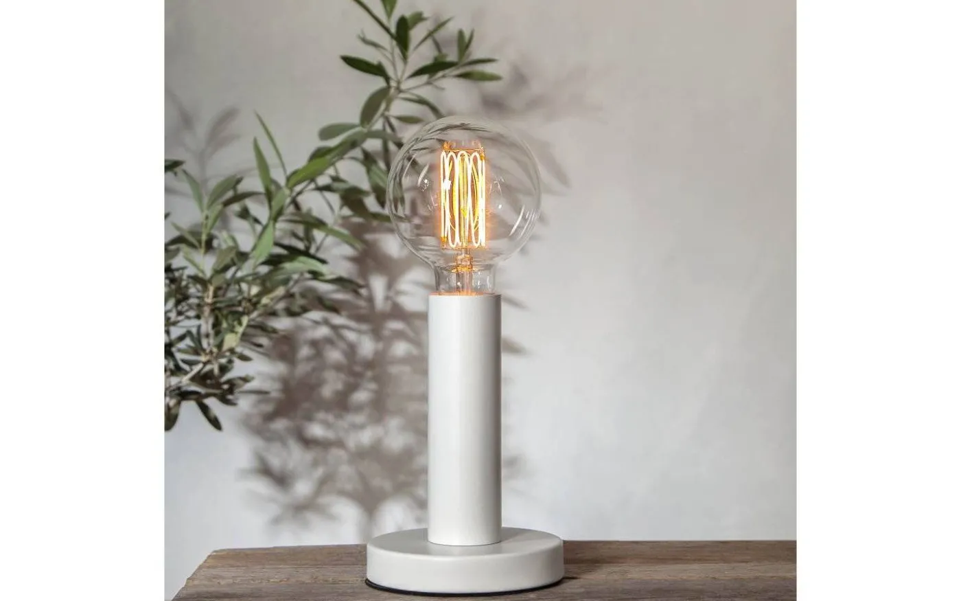 Glans Bordslampa 17cm Vit