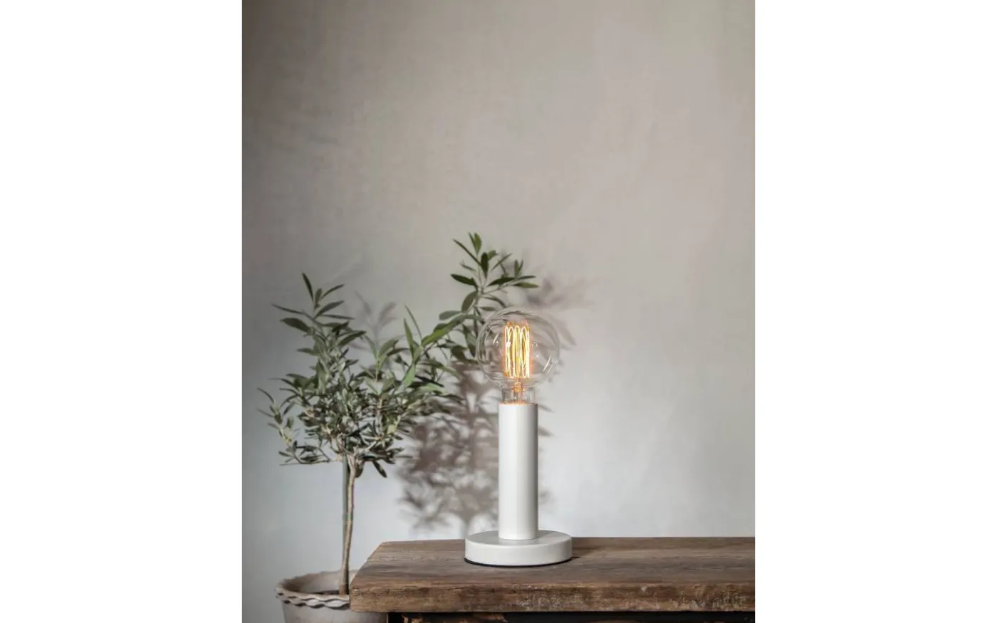 Glans Bordslampa 17cm Vit