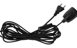 Glaze Textilsladd 5m med Porslinssockel E27 Svart