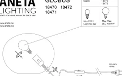 Globus Bordslampa 24cm Vit Prickig