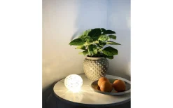 Aneta Globus Bordslampa 13cm Vit Prickig* Bordslampor