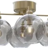 Gloria Plafond 46cm 4L Mässing/Rökfärgat Glas