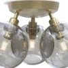 Gloria Plafond 33cm 3L Mässing/Rökfärgat Glas