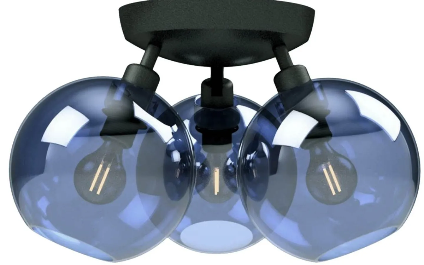Belid Gloria Plafond 33cm 3L Svartstruktur/Blått Glas* Plafonder