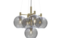 Gloria Taklampa 51cm 5L Mässing/Rökfärgat Glas