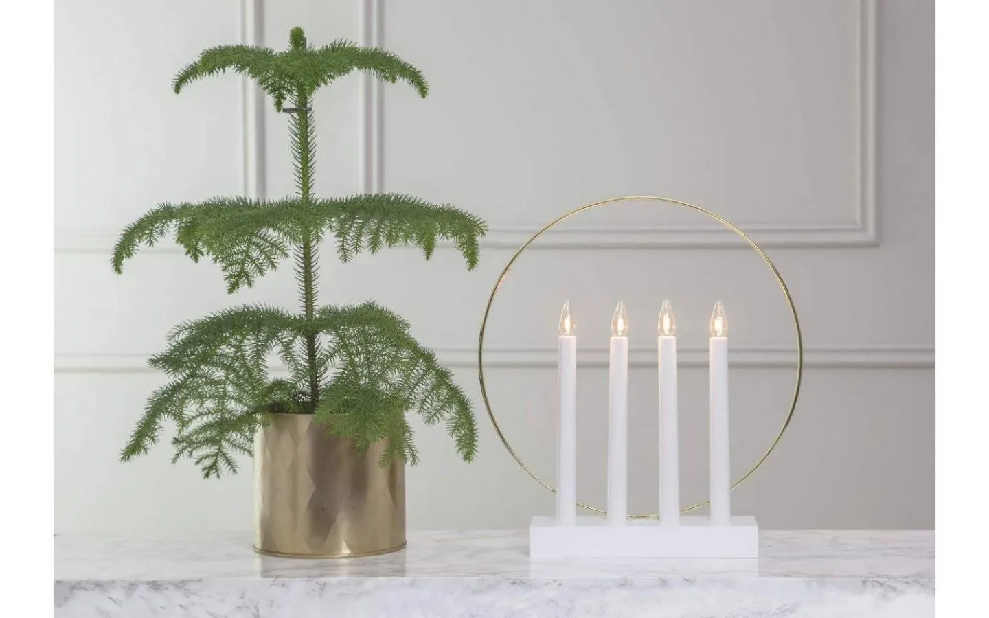 Visa Alla Adventsljusstakar|Adventsljusstakar 31-60 Cm<Star Trading Glossy Adventsljusstake Vit 35cm