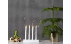 Glossy Heart Adventsljusstake Vit 37cm