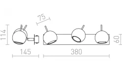 Glossy Vägglampa 3L