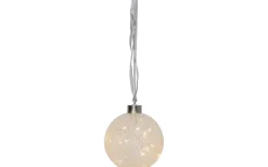 Glow Snow Batteridriven Glaskula med Timer 11cm Frostad