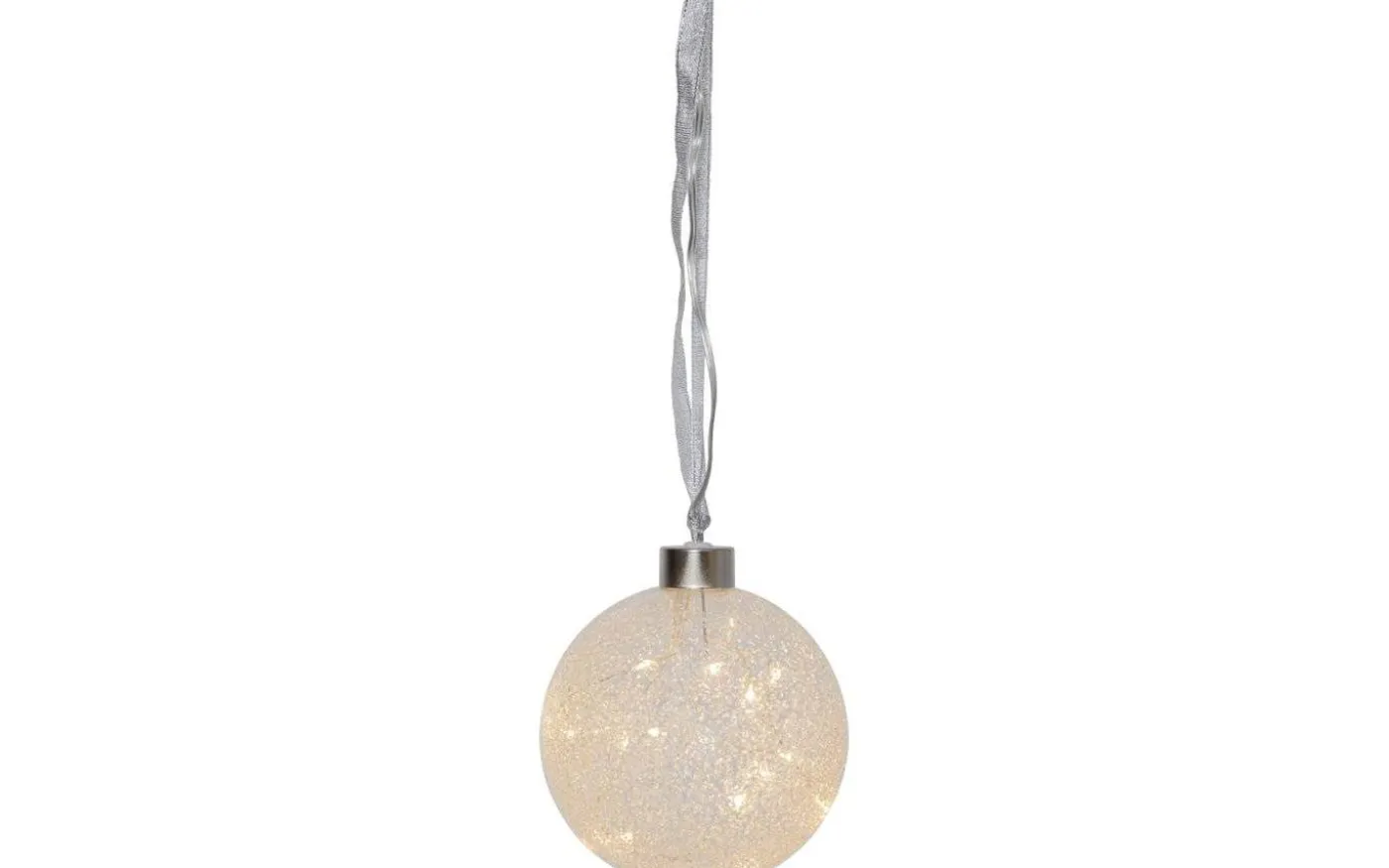 Glow Snow Batteridriven Glaskula med Timer 11cm Frostad