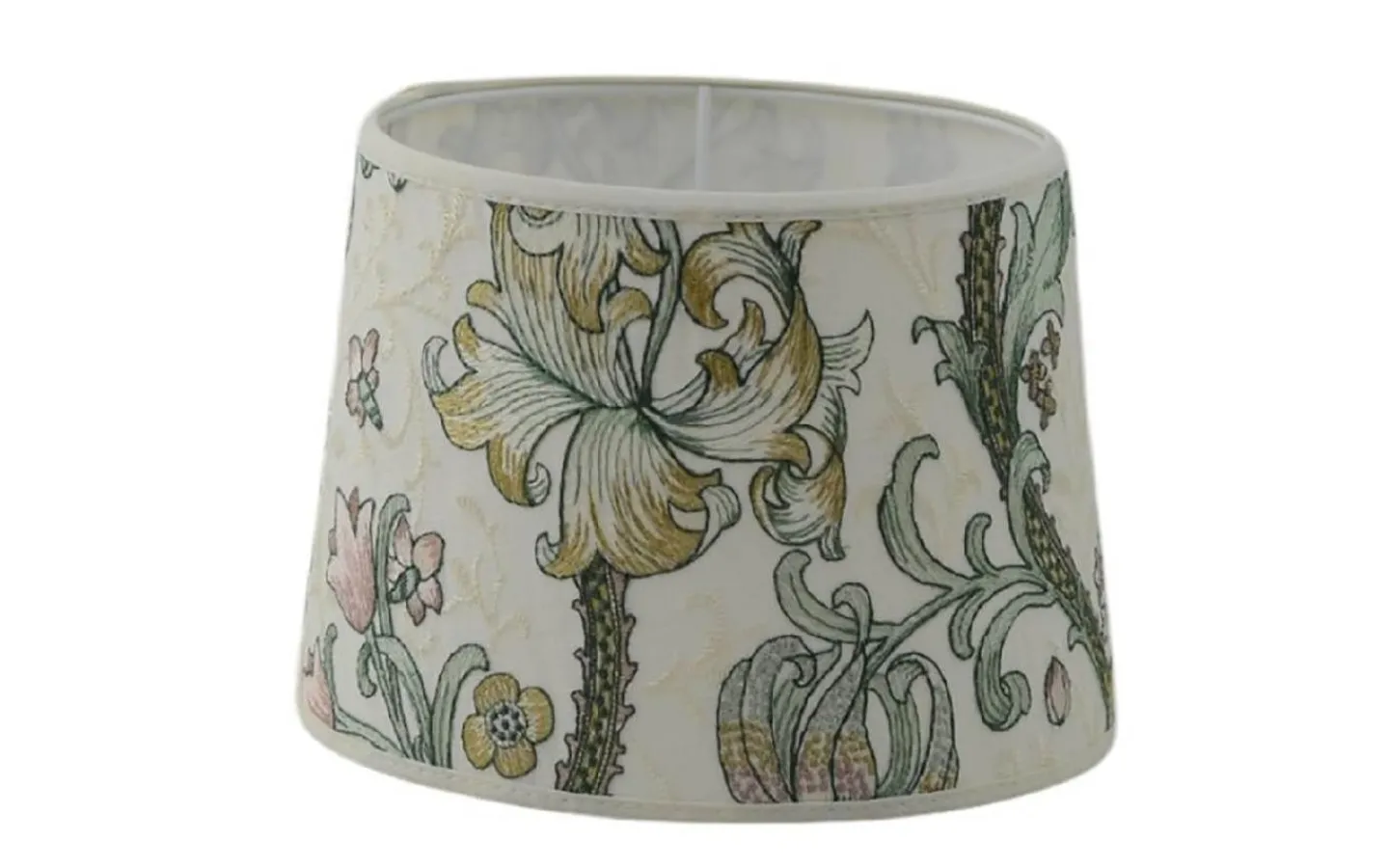 Hallbergs Golden Lily Lampskärm Ø35cm Embroidery Linen Blush William Morris* Mönstrade Lampskärmar