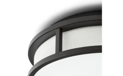 Badrum|Badrumslampor Tak<Rendl Grande Plafond 25cm Svart/Opal 12W LED 3000K IP44