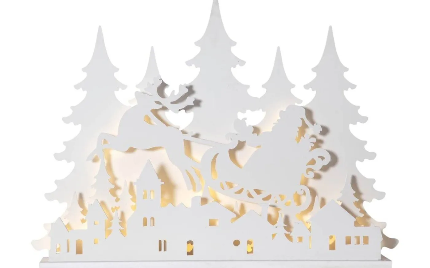 Grandy Juldekoration Tomte Med Släde Vit