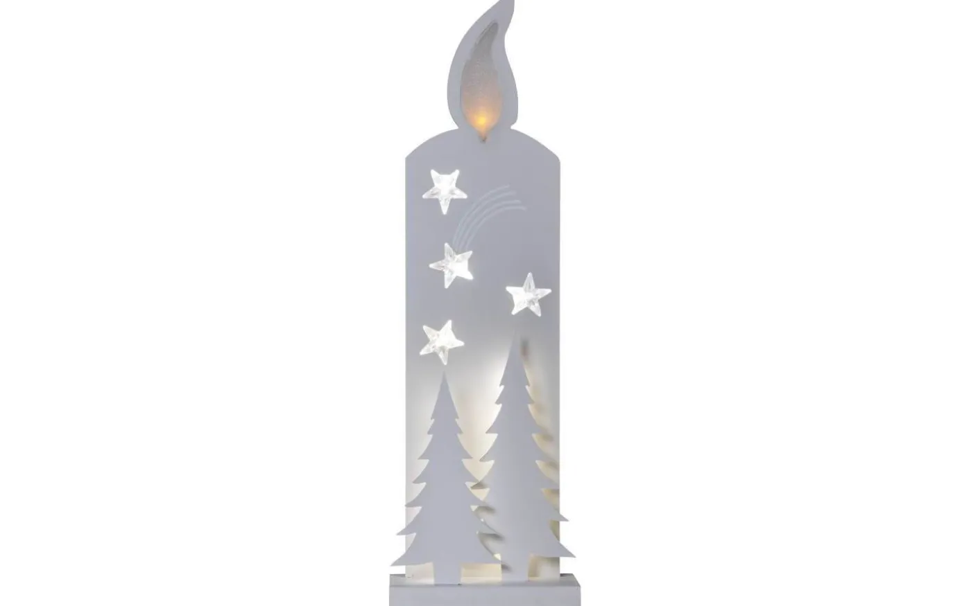 Grandy Siluett Blockljus med Timer 50cm Vit