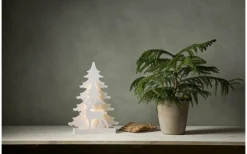 Batteri Julpynt Inomhus<Star Trading Grandy Siluett Gran med Timer 41cm Vit