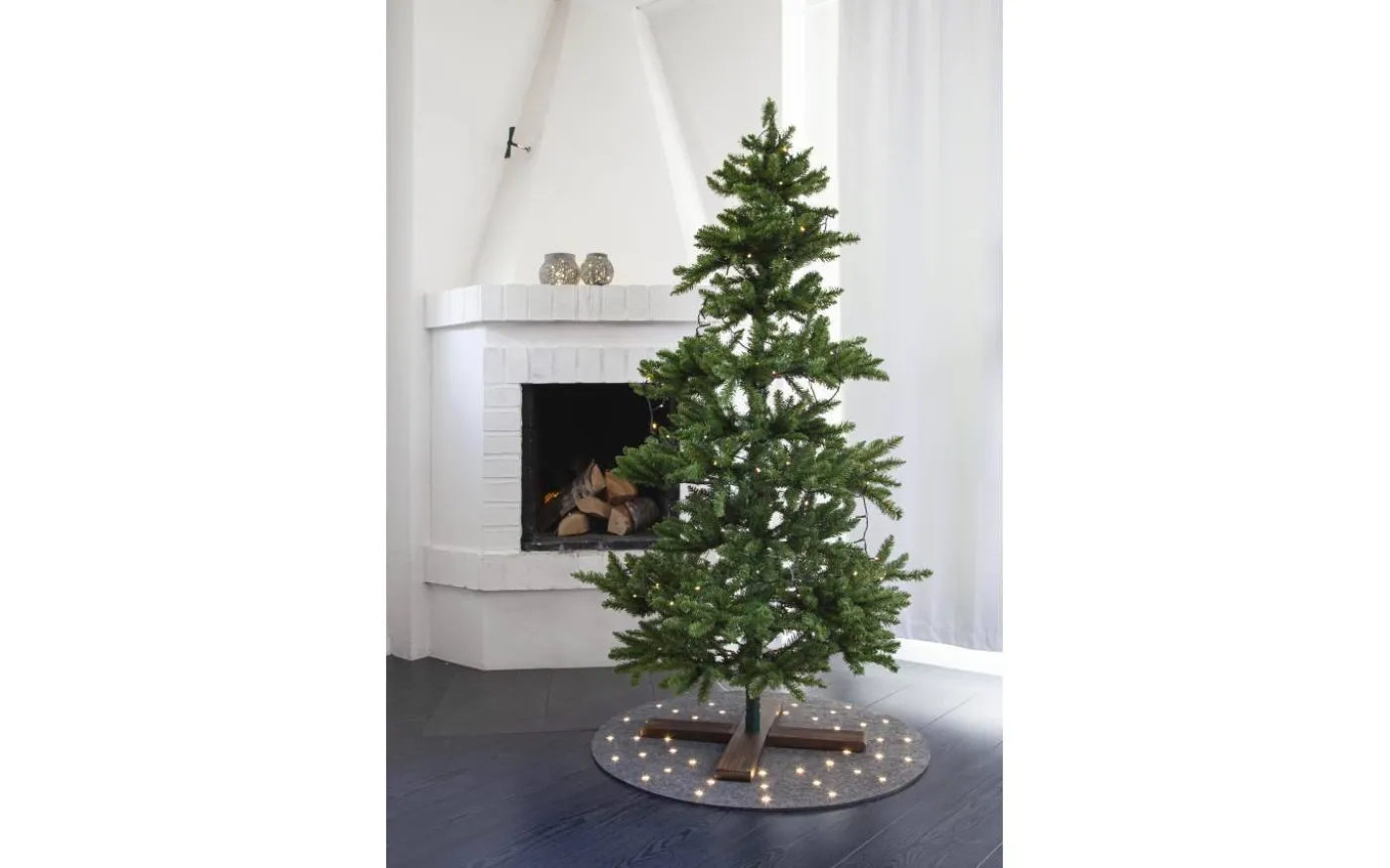 Granne Julgransmatta LED 80cm Grå