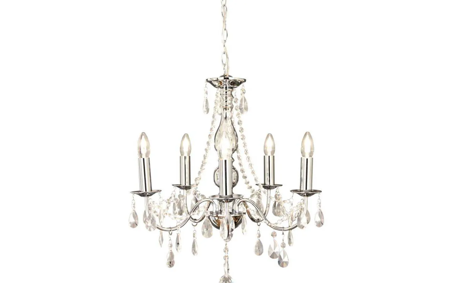 Kristallkronor<Aneta Granville Kristallkrona 5L 50cm Krom