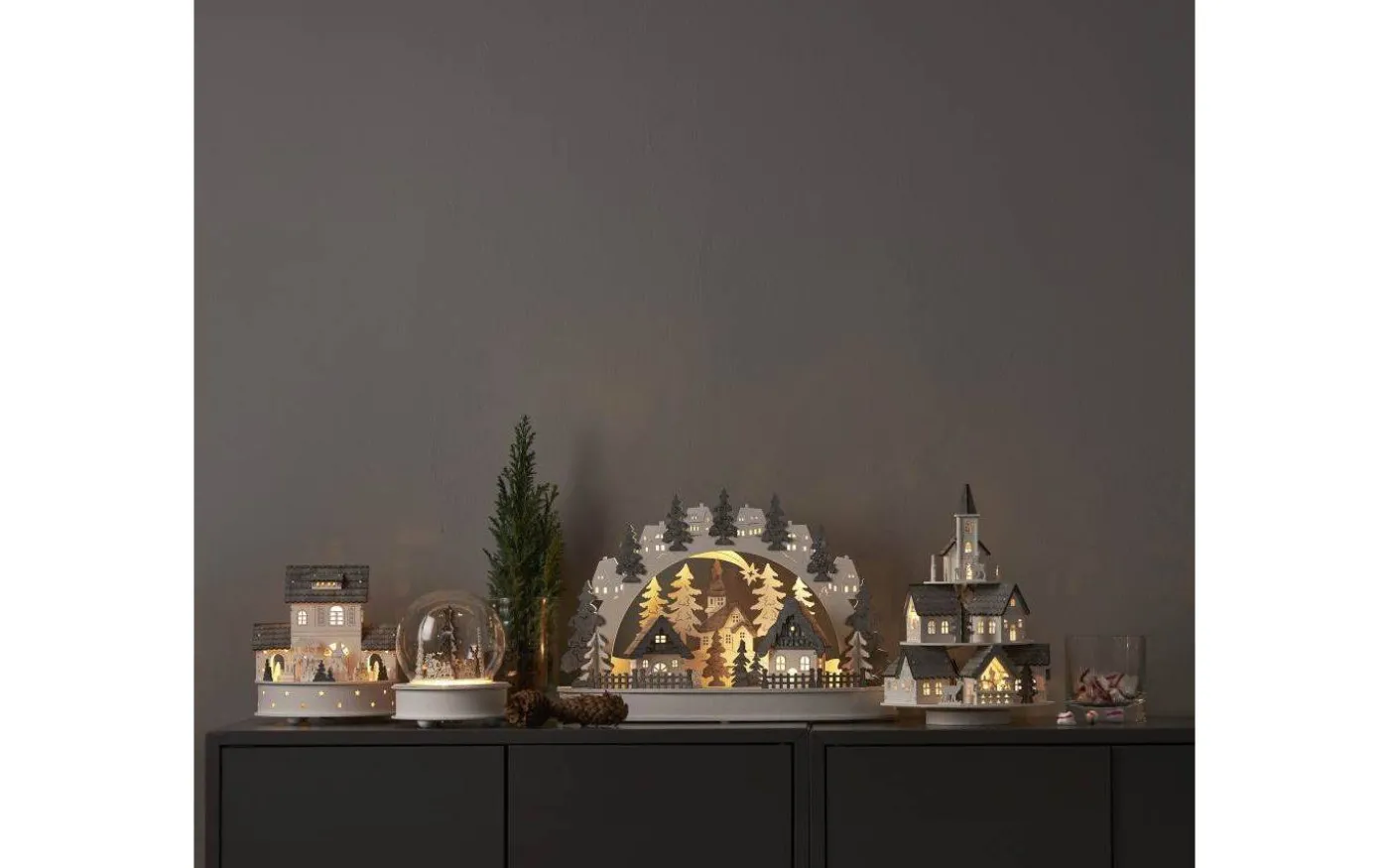 Grauberg Batteridriven Speldosa 19cm Grå