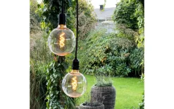 Lightson Garden Plug & Play<Lightson Gravity Pendel E27 1,5m Svart/Grå Textilkabel