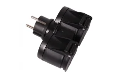 Grendosor & Förlängningskablar<PR Home Grenkontakt 2-vägs Svart Utomhusbruk IP44