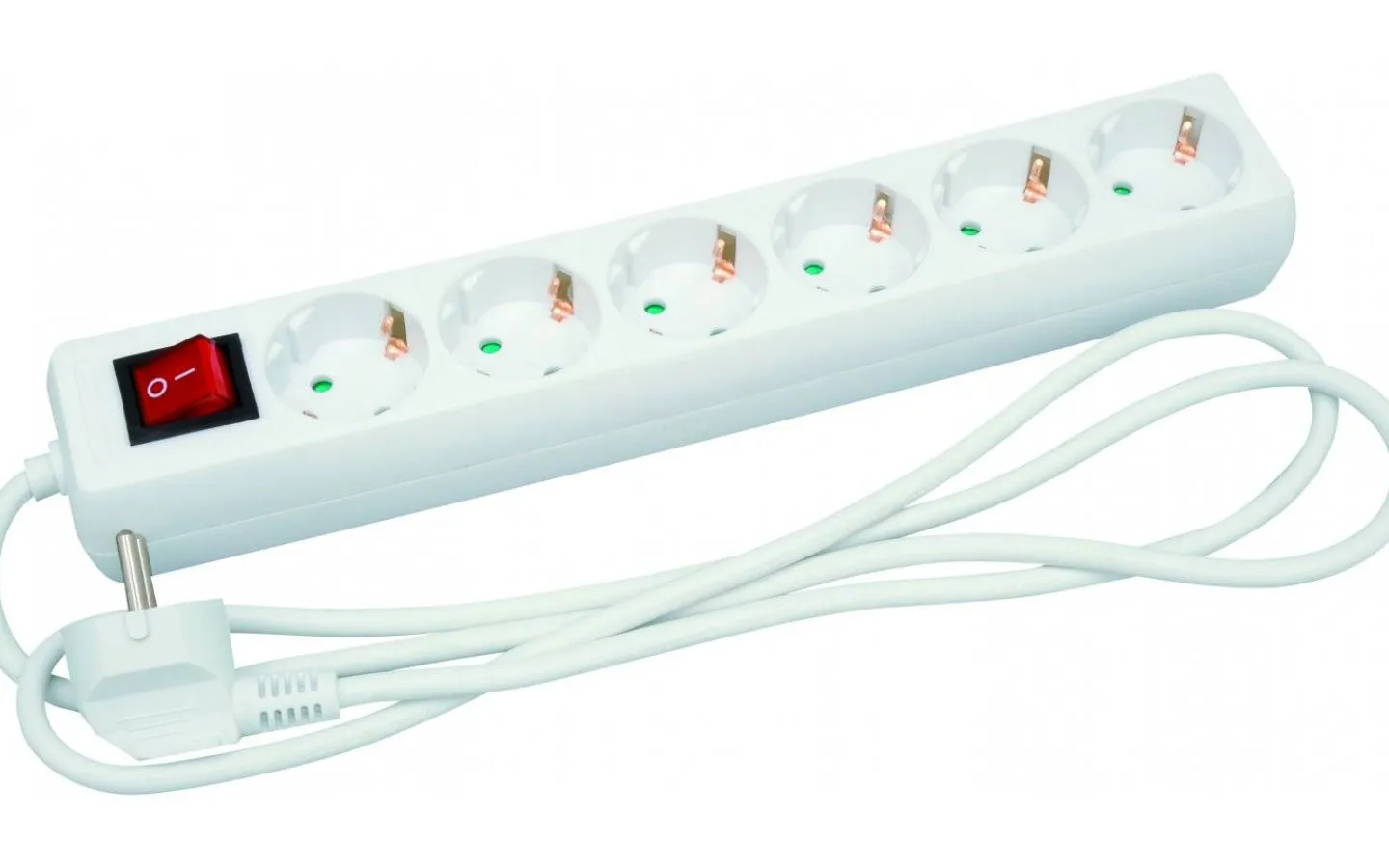 Malmbergs Grenuttag, Med jord och brytare, 6-vägs, 1,5 m* Grendosor & Förlängningskablar