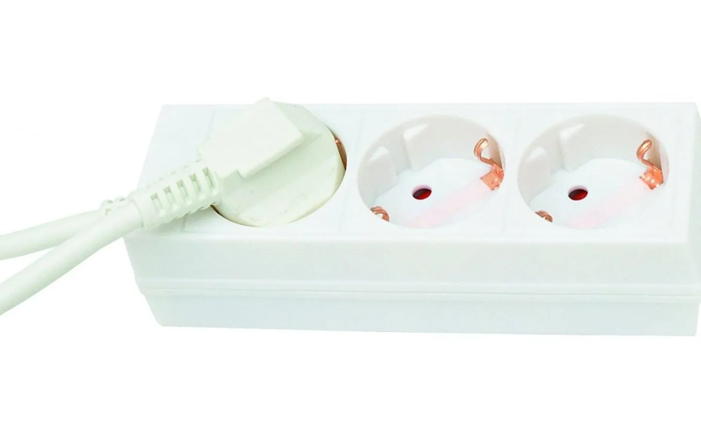 Malmbergs Grenuttag, 3-vägs, Med jord, Petsäkert, Vit* Grendosor & Förlängningskablar