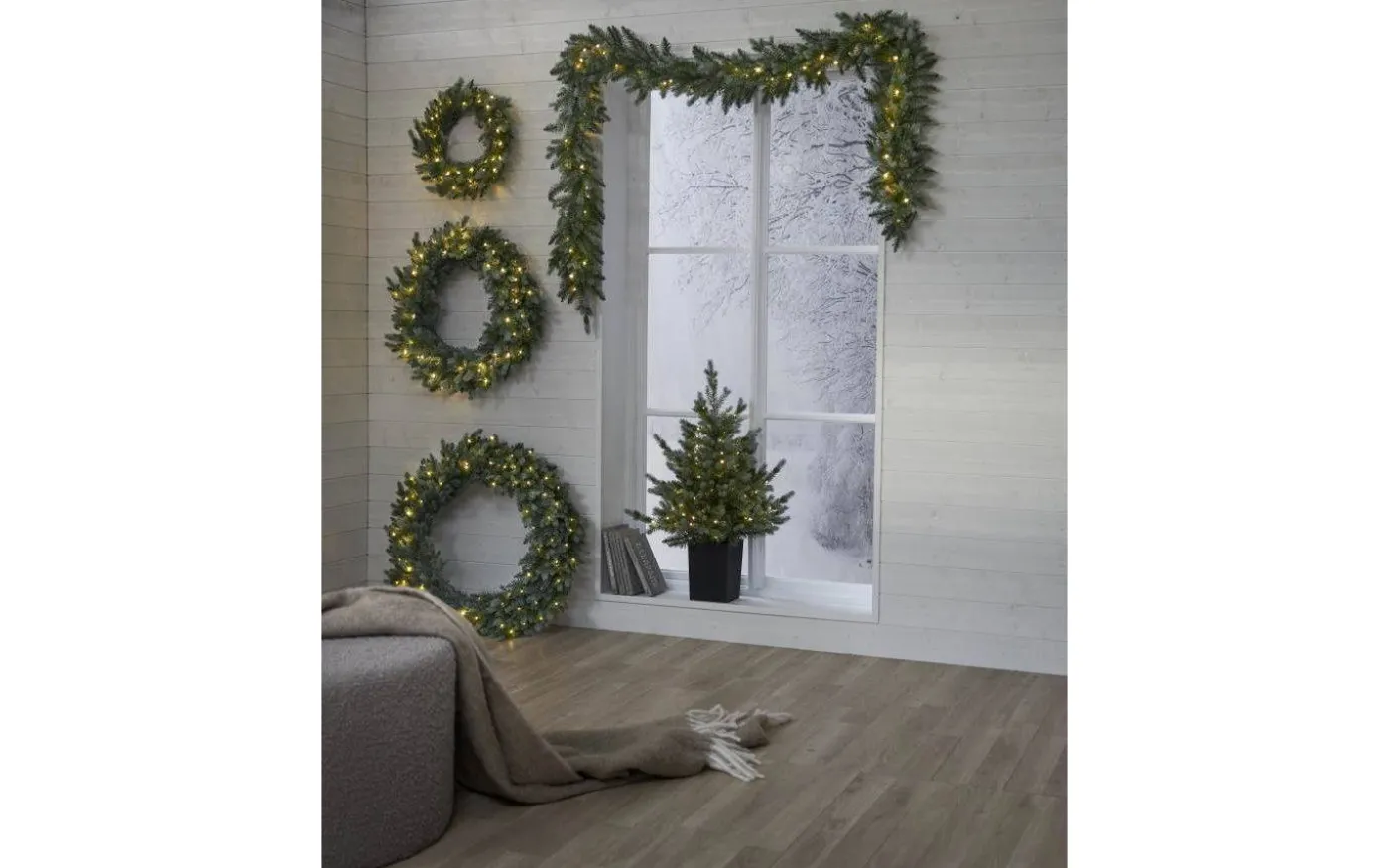 Greyland Batteridriven Julgran LED 95cm IP44