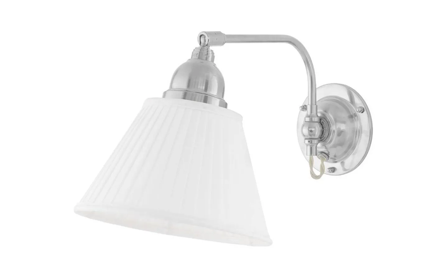 Läslampor<Karlskrona Lampfabrik Gripenberg - Förnicklad / Fast montage / Vit sld