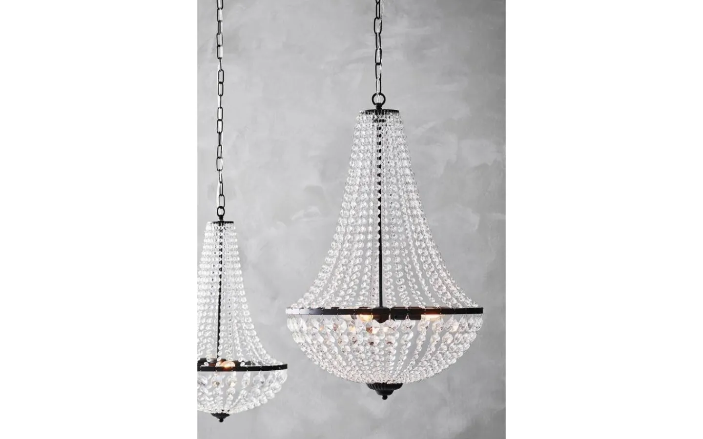 Markslojd Gränsö Kristallkrona Svart 50 cm* Kristallkronor