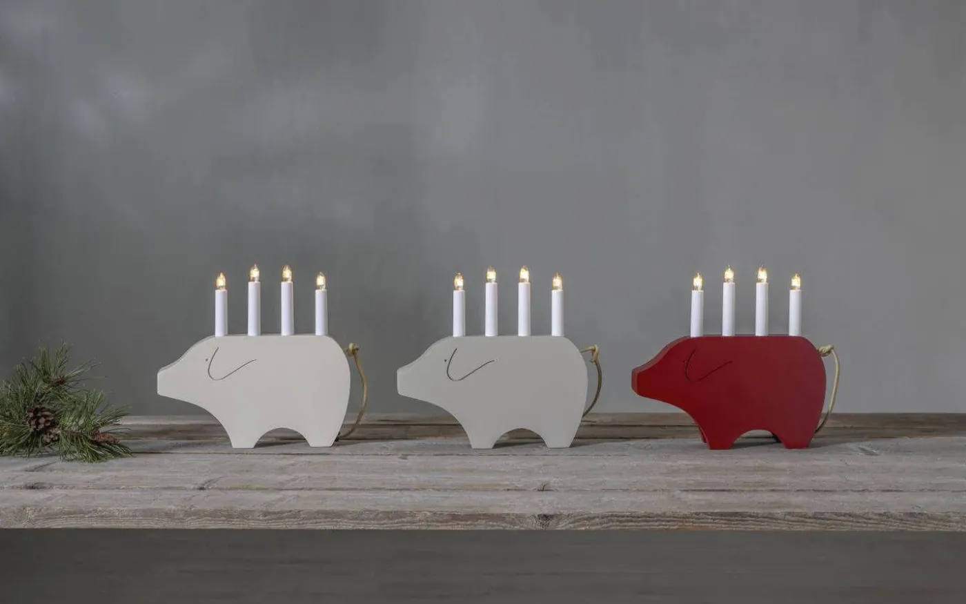 Gry Adventsljusstake 28cm Röd