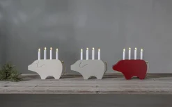 Gry Adventsljusstake 28cm Vit