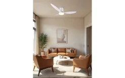 Takfläktar<Reality Göteborg Takfläkt 132cm LED matt vit