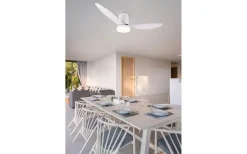 Takfläktar<Reality Göteborg Takfläkt 132cm LED matt vit