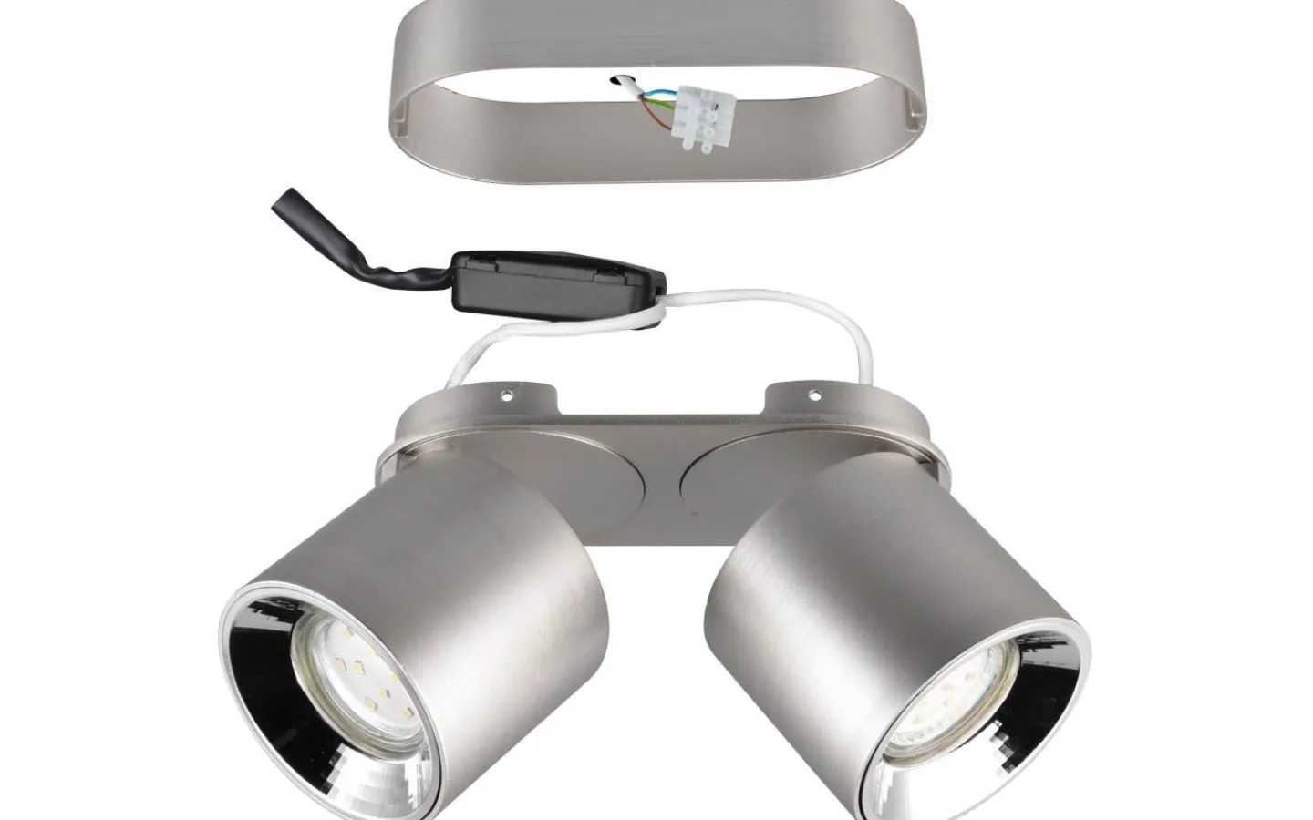 Trio Lighting Guayana Spotlight 2-delad GU10 borstad aluminium* Takspot Med 2 Lampor