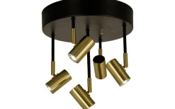 Aneta Gusto Takspotlight 30cm LED 5x5W 3000K Svart/Mässing* Hall & Trappa|Runda Takspotlights