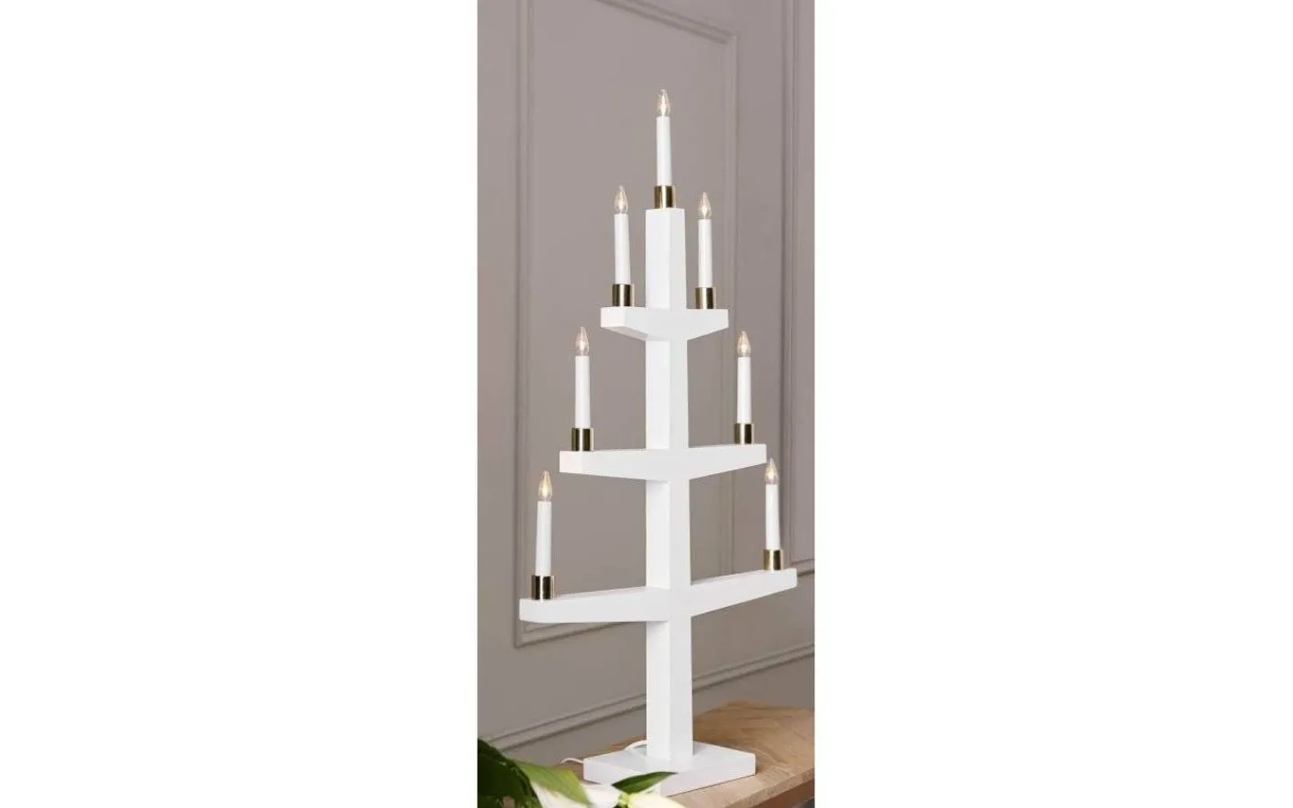 Visa Alla Adventsljusstakar|Adventsljusstakar 61-120 Cm<Star Trading Halla Adventsljusstake LED Vit 90cm